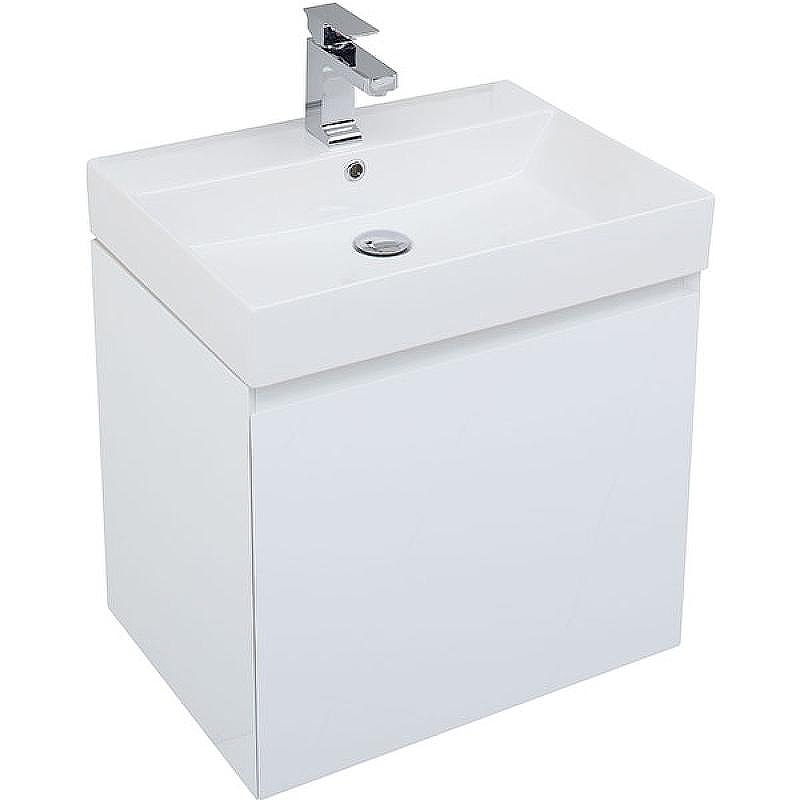 Тумба с раковиной Aquanet Йорк 60 212591 подвесная Белый глянец, купить, цена, заказать, магазин, доставка, скидка, промокод, купить, цена, заказать, магазин, доставка, скидка, промокод