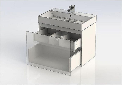 Тумба с раковиной Aquanet Йорк 60 212591 подвесная Белый глянец