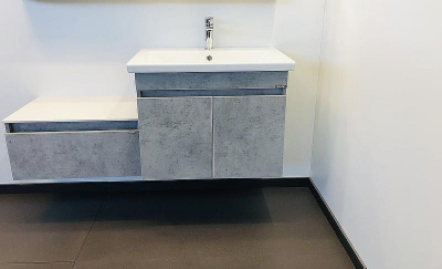 Тумба с раковиной Comforty Осло 70ПД 00-00006118 подвесная Бетон светлый