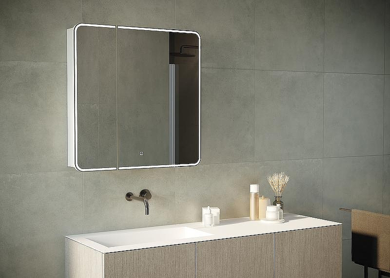 Зеркальный шкаф Creto Zoe 80 16-805800Z с подсветкой Белый, купить, цена, заказать, магазин, доставка, скидка, промокод, купить, цена, заказать, магазин, доставка, скидка, промокод