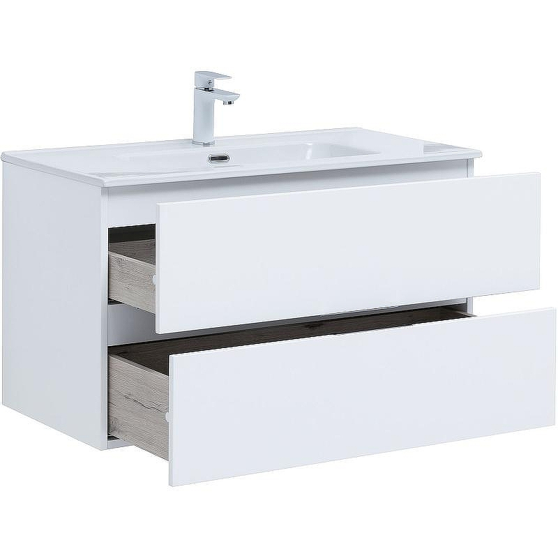 Тумба под раковину Aquanet Алвита New 90 303920 подвесная Белая матовая, купить, цена, заказать, магазин, доставка, скидка, промокод, купить, цена, заказать, магазин, доставка, скидка, промокод