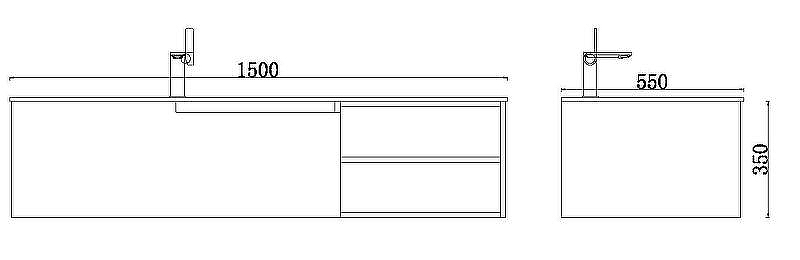 Тумба с раковиной Orans BC-1131 L 150 11311500L подвесная Matt coffee White matt, купить, цена, заказать, магазин, доставка, скидка, промокод, купить, цена, заказать, магазин, доставка, скидка, промокод