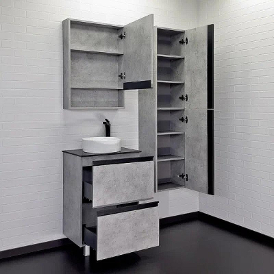 Тумба с раковиной Comforty Эдинбург 60Н 00-00004767 Бетон светлый