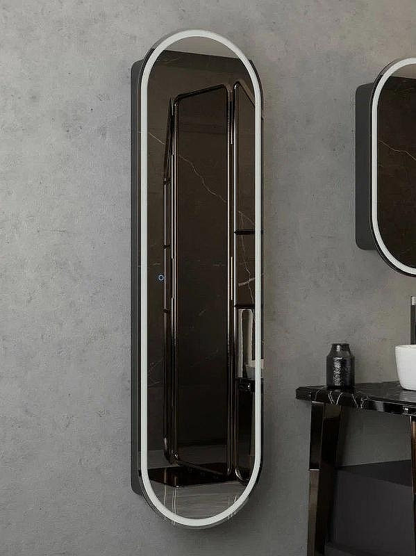 Зеркальный шкаф Континент Elmage black LED 45 МВК048 с подсветкой Черный, купить, цена, заказать, магазин, доставка, скидка, промокод, купить, цена, заказать, магазин, доставка, скидка, промокод