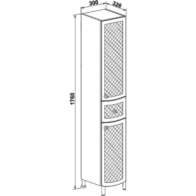 Шкаф пенал Runo Милано 30 R УТ000002107 Белый