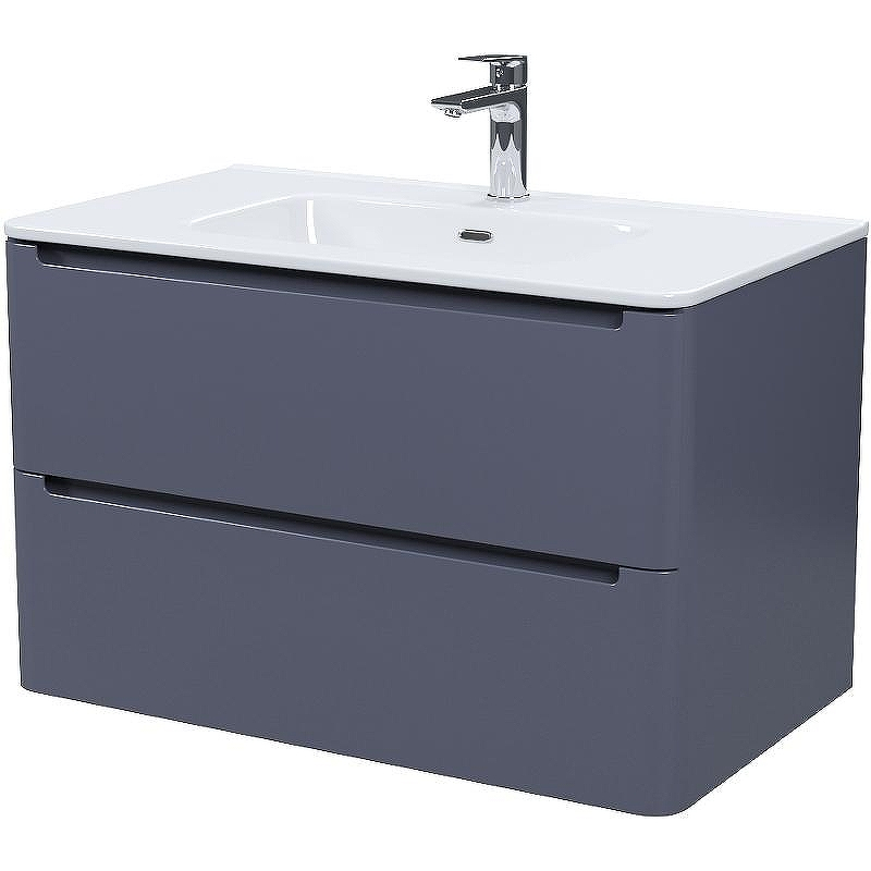 Тумба с раковиной Iddis Edifice 80 EDI80D0i95K подвесная Темно-серая, купить, цена, заказать, магазин, доставка, скидка, промокод, купить, цена, заказать, магазин, доставка, скидка, промокод