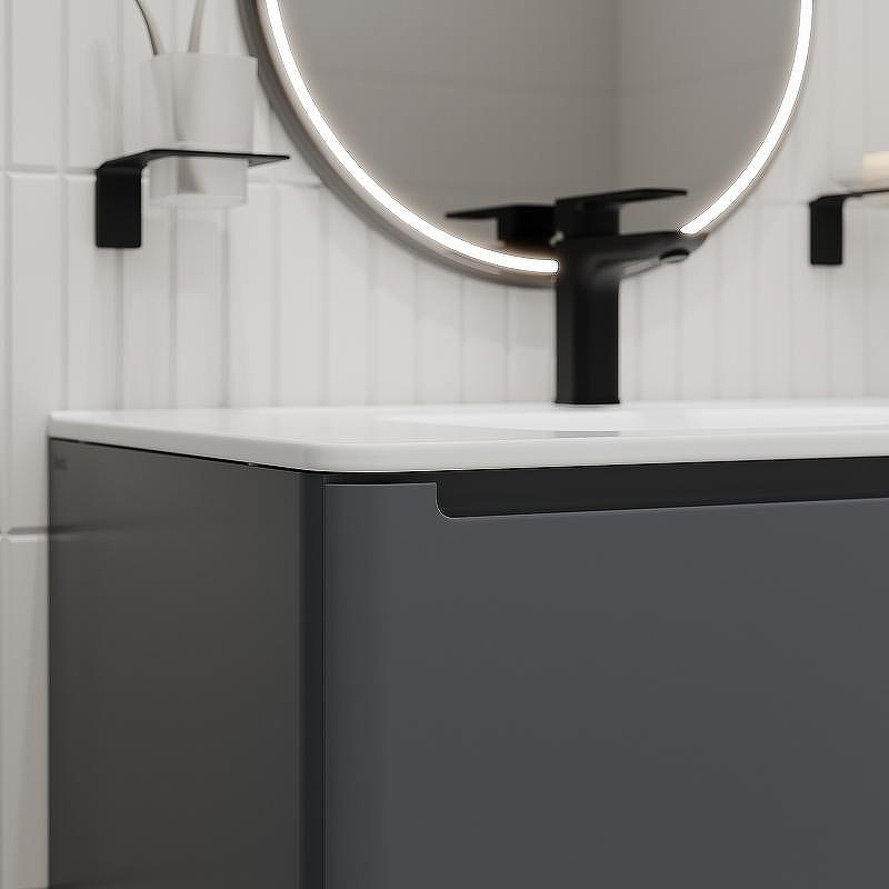 Тумба с раковиной Iddis Edifice 80 EDI80D0i95K подвесная Темно-серая, купить, цена, заказать, магазин, доставка, скидка, промокод, купить, цена, заказать, магазин, доставка, скидка, промокод