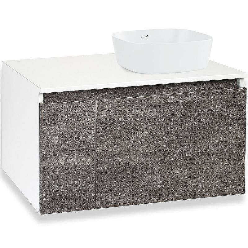 Тумба под раковину Runo Бари 80 00-00001379 подвесная Железный камень Белая, купить, цена, заказать, магазин, доставка, скидка, промокод, купить, цена, заказать, магазин, доставка, скидка, промокод