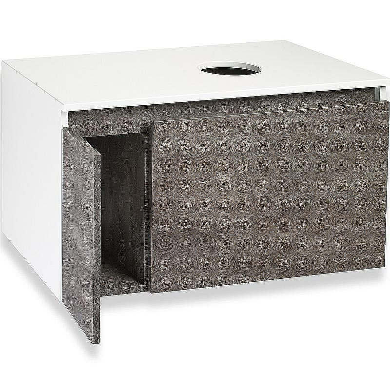 Тумба под раковину Runo Бари 80 00-00001379 подвесная Железный камень Белая, купить, цена, заказать, магазин, доставка, скидка, промокод, купить, цена, заказать, магазин, доставка, скидка, промокод