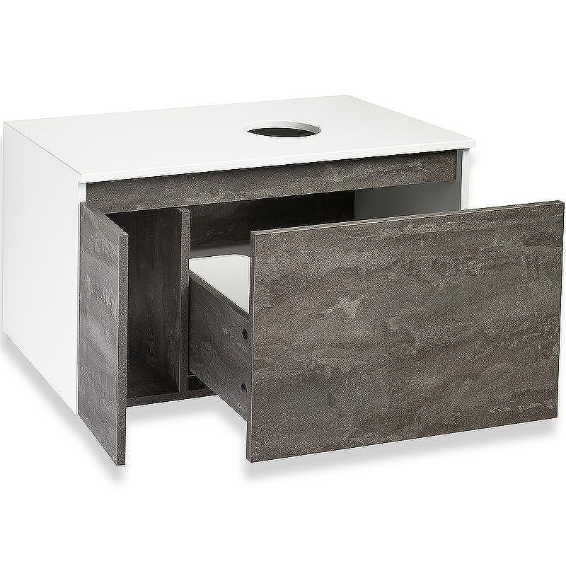 Тумба под раковину Runo Бари 80 00-00001379 подвесная Железный камень Белая, купить, цена, заказать, магазин, доставка, скидка, промокод, купить, цена, заказать, магазин, доставка, скидка, промокод