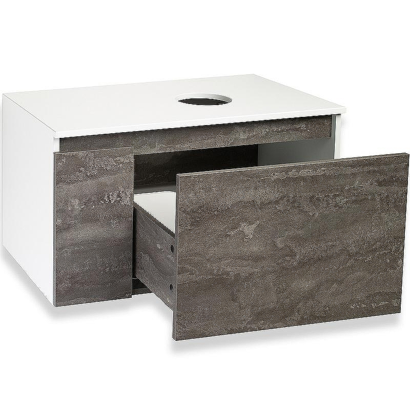 Тумба под раковину Runo Бари 80 00-00001379 подвесная Железный камень Белая, купить, цена, заказать, магазин, доставка, скидка, промокод, купить, цена, заказать, магазин, доставка, скидка, промокод