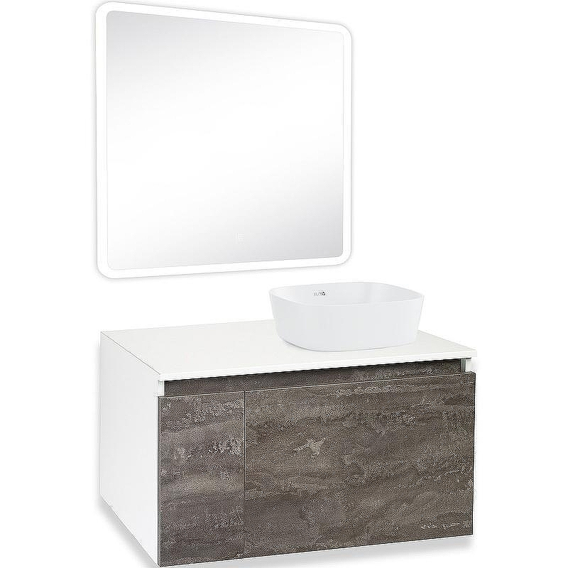 Тумба под раковину Runo Бари 80 00-00001379 подвесная Железный камень Белая, купить, цена, заказать, магазин, доставка, скидка, промокод, купить, цена, заказать, магазин, доставка, скидка, промокод