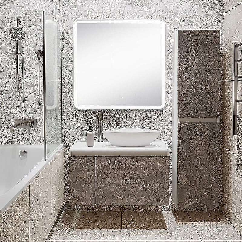 Тумба под раковину Runo Бари 80 00-00001379 подвесная Железный камень Белая, купить, цена, заказать, магазин, доставка, скидка, промокод, купить, цена, заказать, магазин, доставка, скидка, промокод