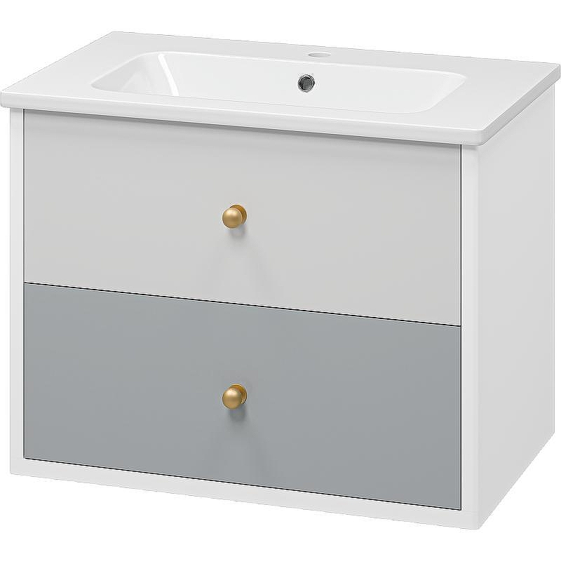 Тумба с раковиной Brevita 50 Shades of Grey Анастейша 80 УТ000014239 подвесная Белая матовая Серая матовая, купить, цена, заказать, магазин, доставка, скидка, промокод, купить, цена, заказать, магазин, доставка, скидка, промокод