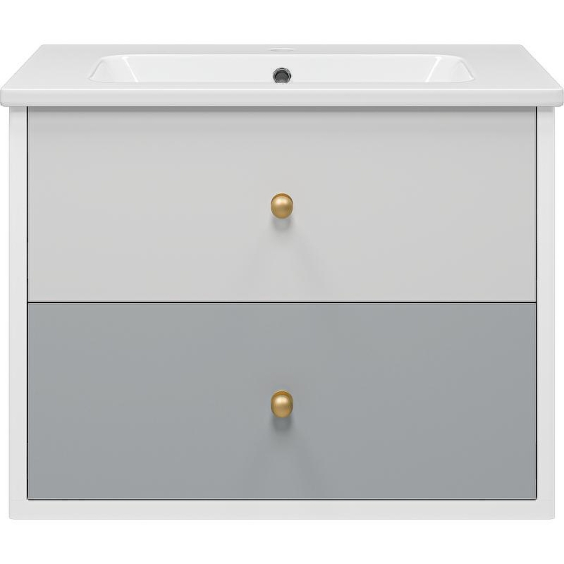 Тумба с раковиной Brevita 50 Shades of Grey Анастейша 80 УТ000014239 подвесная Белая матовая Серая матовая, купить, цена, заказать, магазин, доставка, скидка, промокод, купить, цена, заказать, магазин, доставка, скидка, промокод