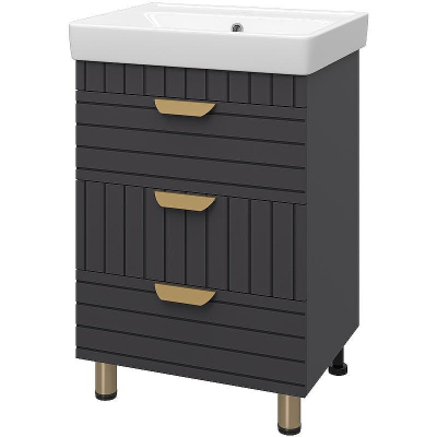 Тумба с раковиной Brevita Gloster 60 УТ000012446 Графит матовый