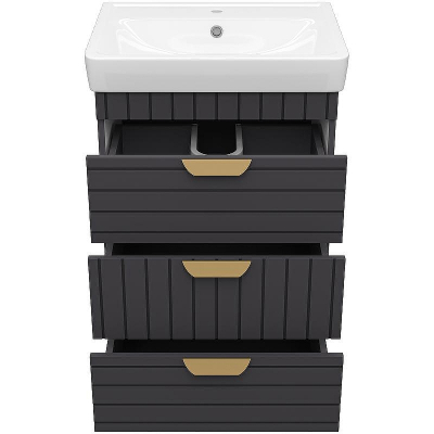 Тумба с раковиной Brevita Gloster 60 УТ000012446 Графит матовый