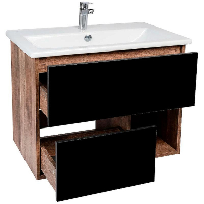 Тумба под раковину VIANT Люксембург 60 VLUX60ELCH-T2YP подвесная Черная матовая Кейптаун