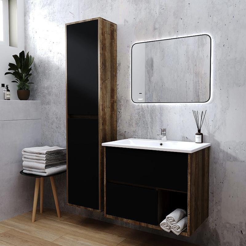 Тумба под раковину VIANT Люксембург 60 VLUX60ELCH-T2YP подвесная Черная матовая Кейптаун, купить, цена, заказать, магазин, доставка, скидка, промокод, купить, цена, заказать, магазин, доставка, скидка, промокод