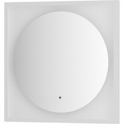 Зеркало Defesto Eclipce 60х60 DF 2236R с подсветкой 12W-3000К/в багетной раме/ИК - выключатель/Теплый белый свет/Белая рама
