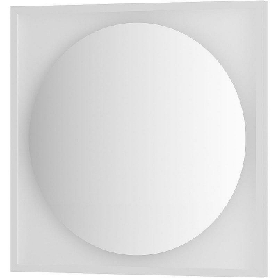 Зеркало Defesto Eclipce 70х70 DF 2227 с подсветкой 15W-4500К/в багетной раме/Без выключателя/Нейтральный белый свет/Белая рама