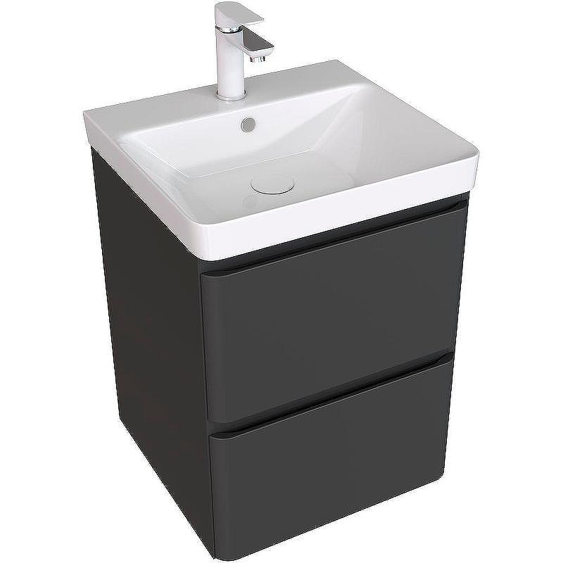 Тумба под раковину Aquanet Эмбер 50 330464 подвесная Черная матовая, купить, цена, заказать, магазин, доставка, скидка, промокод, купить, цена, заказать, магазин, доставка, скидка, промокод