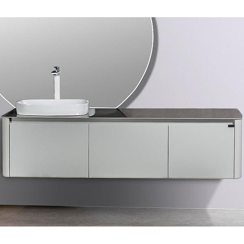 Тумба с раковиной Black&White Universe U915.1600L 160 L 9151600 подвесная Glossy light grey, купить, цена, заказать, магазин, доставка, скидка, промокод, купить, цена, заказать, магазин, доставка, скидка, промокод