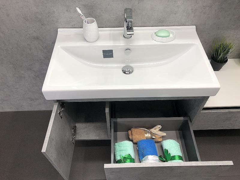 Тумба с раковиной Comforty Осло 80 00-00000836 подвесная Бетон светлый, купить, цена, заказать, магазин, доставка, скидка, промокод, купить, цена, заказать, магазин, доставка, скидка, промокод