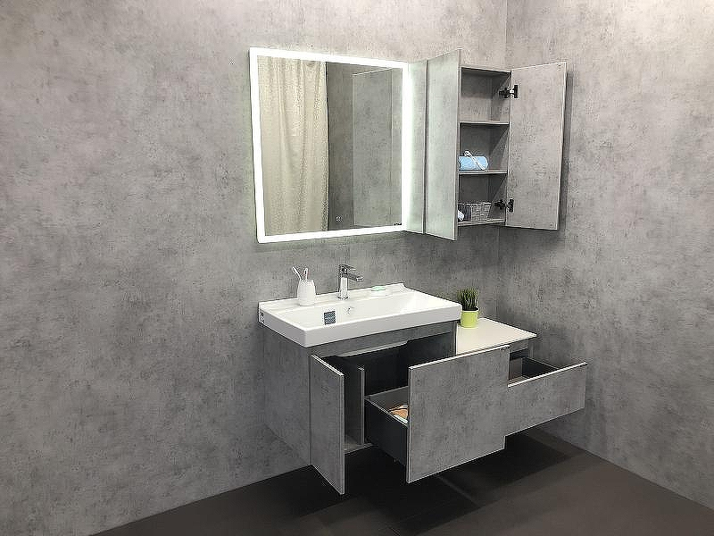 Тумба с раковиной Comforty Осло 80 00-00000836 подвесная Бетон светлый, купить, цена, заказать, магазин, доставка, скидка, промокод, купить, цена, заказать, магазин, доставка, скидка, промокод