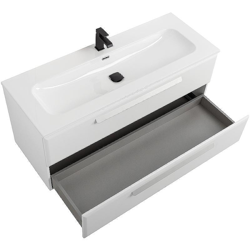 Тумба под раковину Cezares Eco-Cer-N 120 ECO-CER-N-1200-2C-SO-BL подвесная Bianco Lucido без ручек, купить, цена, заказать, магазин, доставка, скидка, промокод, купить, цена, заказать, магазин, доставка, скидка, промокод