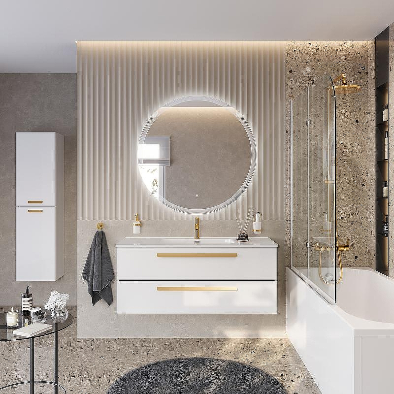 Тумба под раковину Cezares Eco-Cer-N 120 ECO-CER-N-1200-2C-SO-BL подвесная Bianco Lucido без ручек, купить, цена, заказать, магазин, доставка, скидка, промокод, купить, цена, заказать, магазин, доставка, скидка, промокод