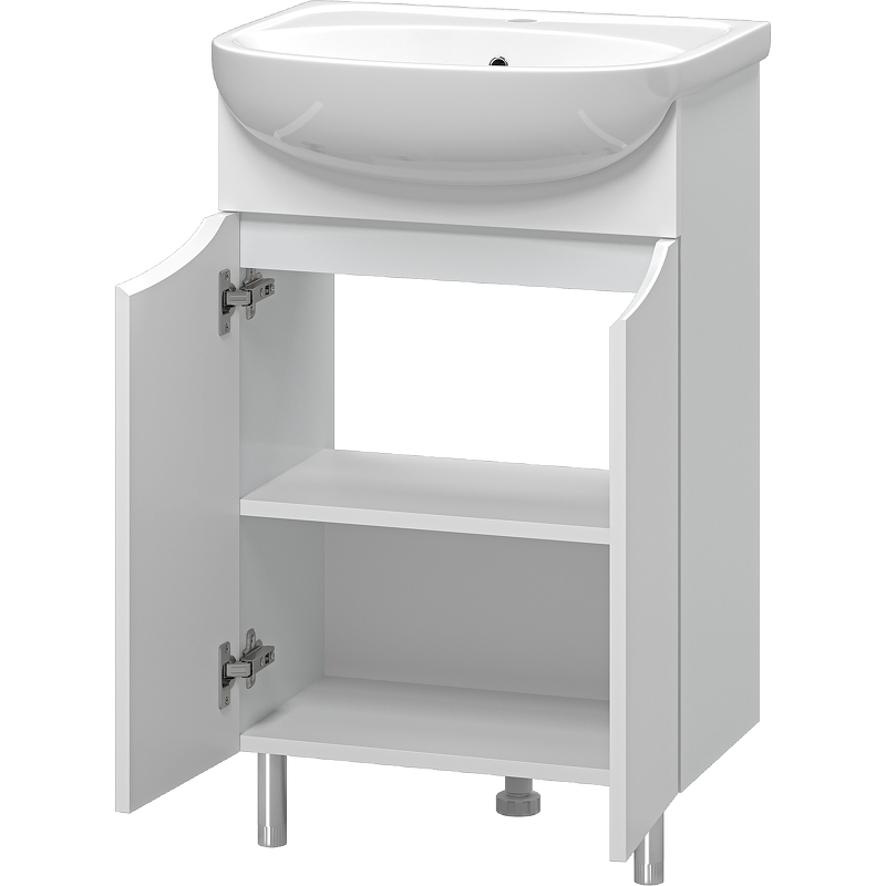 Тумба с раковиной Misty Смайл 50 УТ000013111 Белая, купить, цена, заказать, магазин, доставка, скидка, промокод, купить, цена, заказать, магазин, доставка, скидка, промокод