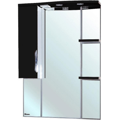 Зеркало со шкафом Bellezza Лагуна 85 L 4612114002045 с подсветкой L Черное Белое