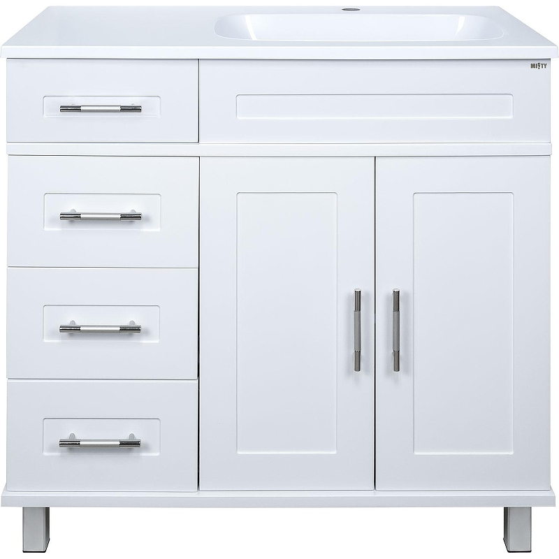 Тумба с раковиной Misty Купер 90 R УТ000010923 Белая, купить, цена, заказать, магазин, доставка, скидка, промокод, купить, цена, заказать, магазин, доставка, скидка, промокод