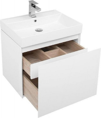 Тумба с раковиной Aquanet Йорк 70 212592 подвесная Белый глянец
