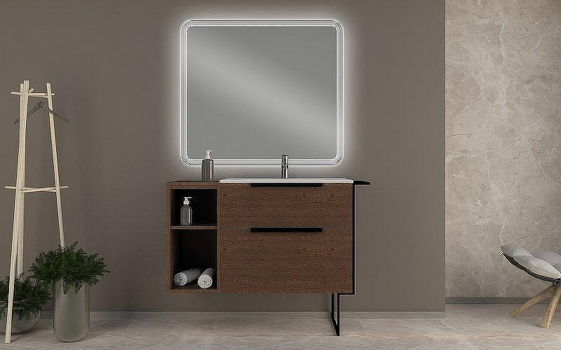 Тумба под раковину Cezares Urban 60 55155 подвесная Frassino scuro без ножки и боковой полки, купить, цена, заказать, магазин, доставка, скидка, промокод, купить, цена, заказать, магазин, доставка, скидка, промокод