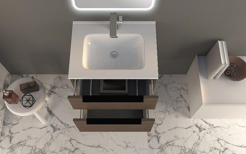 Тумба под раковину Cezares Urban 60 55155 подвесная Frassino scuro без ножки и боковой полки, купить, цена, заказать, магазин, доставка, скидка, промокод, купить, цена, заказать, магазин, доставка, скидка, промокод