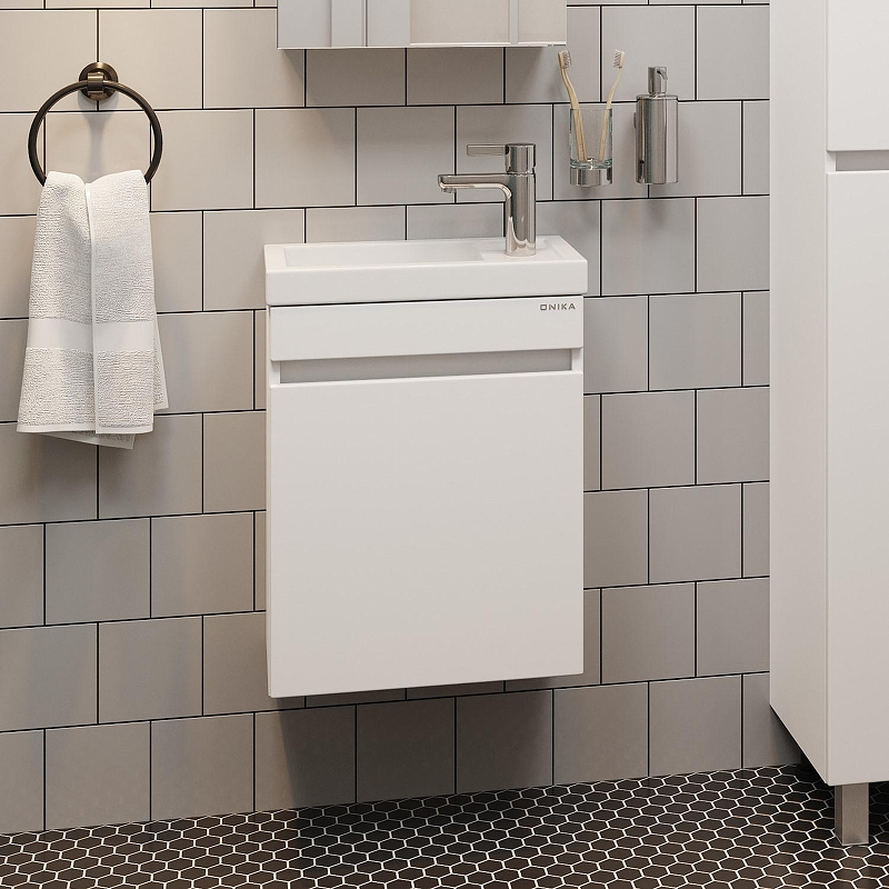 Тумба под раковину Onika Милтон 45 R 104513 подвесная цвет Белый, купить, цена, заказать, магазин, доставка, скидка, промокод, купить, цена, заказать, магазин, доставка, скидка, промокод