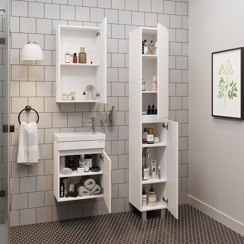 Тумба под раковину Onika Милтон 45 R 104513 подвесная цвет Белый, купить, цена, заказать, магазин, доставка, скидка, промокод, купить, цена, заказать, магазин, доставка, скидка, промокод