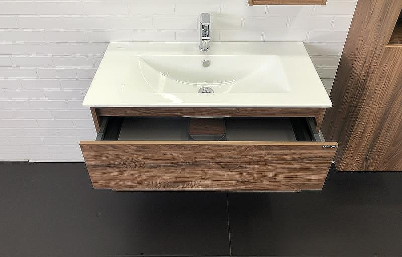 Тумба с раковиной Comforty Бордо 90 00-00006671 подвесная Дуб темно-коричневый, купить, цена, заказать, магазин, доставка, скидка, промокод, купить, цена, заказать, магазин, доставка, скидка, промокод