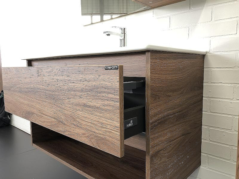 Тумба с раковиной Comforty Бордо 90 00-00006671 подвесная Дуб темно-коричневый, купить, цена, заказать, магазин, доставка, скидка, промокод, купить, цена, заказать, магазин, доставка, скидка, промокод