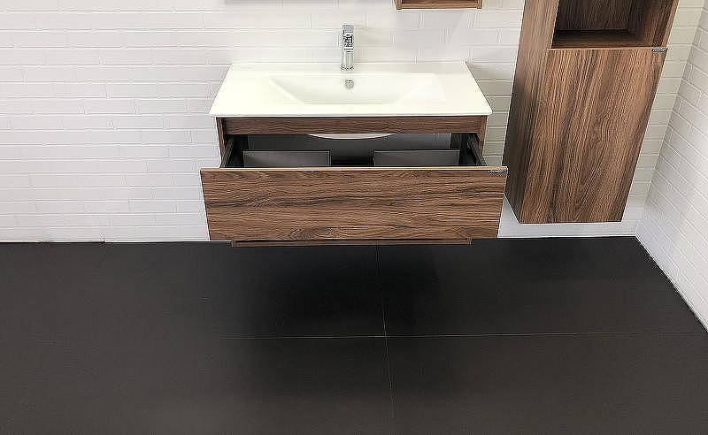 Тумба с раковиной Comforty Бордо 90 00-00006671 подвесная Дуб темно-коричневый, купить, цена, заказать, магазин, доставка, скидка, промокод, купить, цена, заказать, магазин, доставка, скидка, промокод