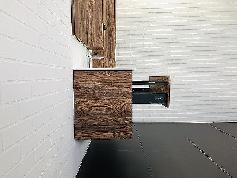 Тумба с раковиной Comforty Бордо 90 00-00006671 подвесная Дуб темно-коричневый, купить, цена, заказать, магазин, доставка, скидка, промокод, купить, цена, заказать, магазин, доставка, скидка, промокод