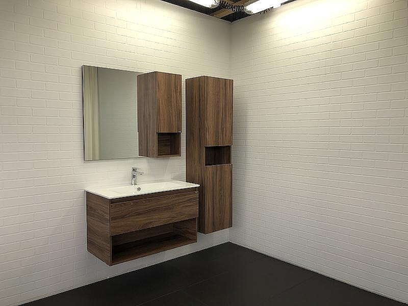 Тумба с раковиной Comforty Бордо 90 00-00006671 подвесная Дуб темно-коричневый, купить, цена, заказать, магазин, доставка, скидка, промокод, купить, цена, заказать, магазин, доставка, скидка, промокод