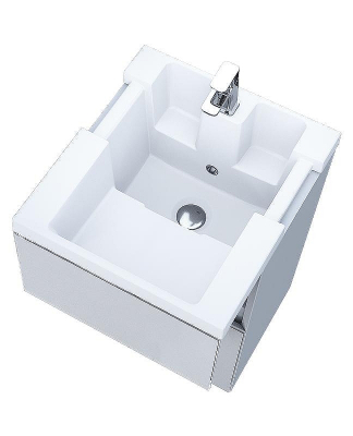 Тумба с раковиной Marka One Bumble 40П Ц0000001481 подвесная Белая