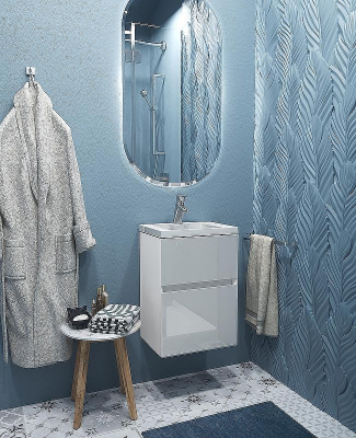 Тумба с раковиной Marka One Bumble 40П Ц0000001481 подвесная Белая