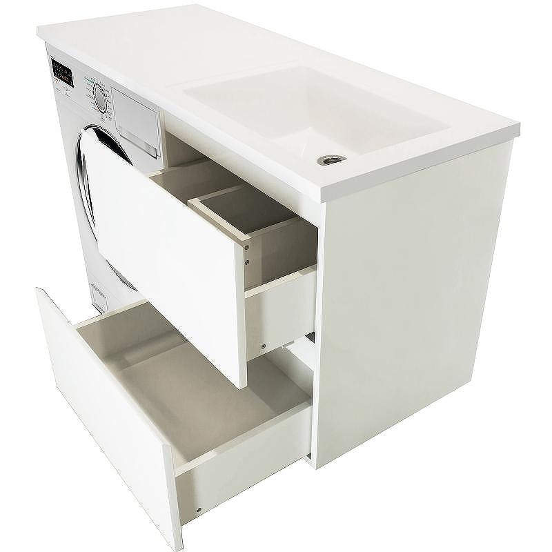 Тумба с раковиной Эстет Dallas Luxe 130 R ФР-00002277 подвесная Белая, купить, цена, заказать, магазин, доставка, скидка, промокод, купить, цена, заказать, магазин, доставка, скидка, промокод