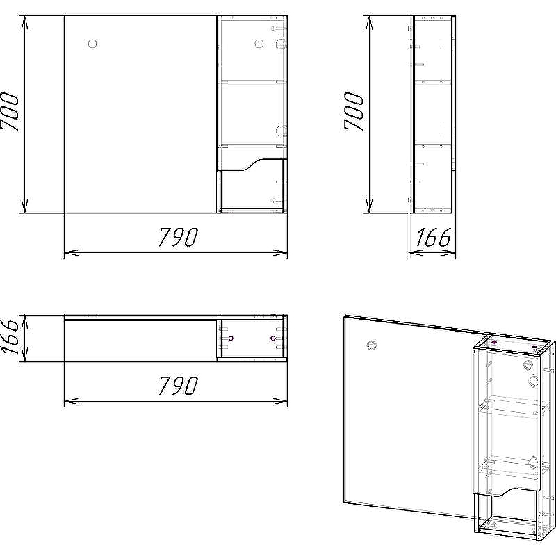 Зеркало со шкафом Stella Polar Абигель 80 SP-00001106 Серое Цемент, купить, цена, заказать, магазин, доставка, скидка, промокод, купить, цена, заказать, магазин, доставка, скидка, промокод