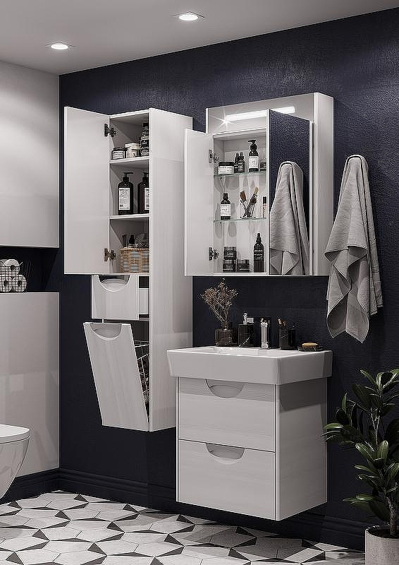 Зеркальный шкаф Aquaton Сильва 60 1A216202SIW70 с подсветкой Дуб полярный, купить, цена, заказать, магазин, доставка, скидка, промокод, купить, цена, заказать, магазин, доставка, скидка, промокод