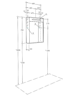 Зеркальный шкаф Aquaton Сильва 60 1A216202SIW70 с подсветкой Дуб полярный